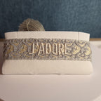 J'Adore Woven Friendship Bracelet Grey Tassel Designer Inspired