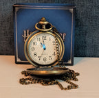 Harry Potter Hogwarts Crest Pocket Watch Brass Tone Steampunk Retro NIB