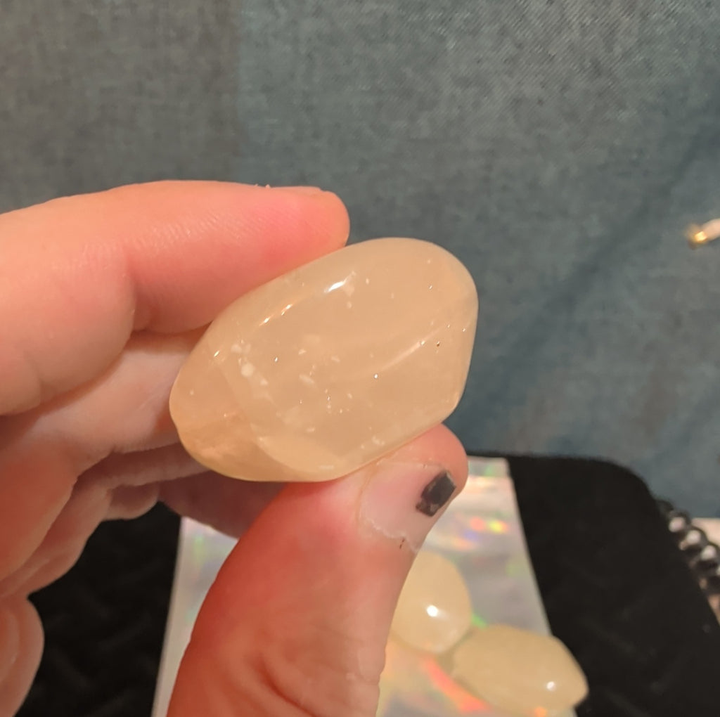 Drilled Stone Beads Peach Natural Tumbled Boho Craft