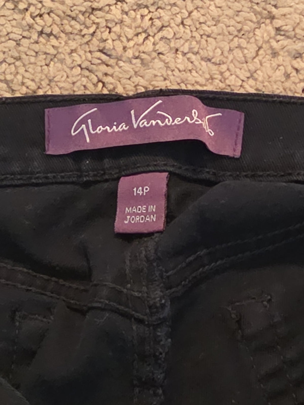 Gloria Vanderbilt Amanda Black Jeans 14p Stretch Denim High Rise Tapered Used