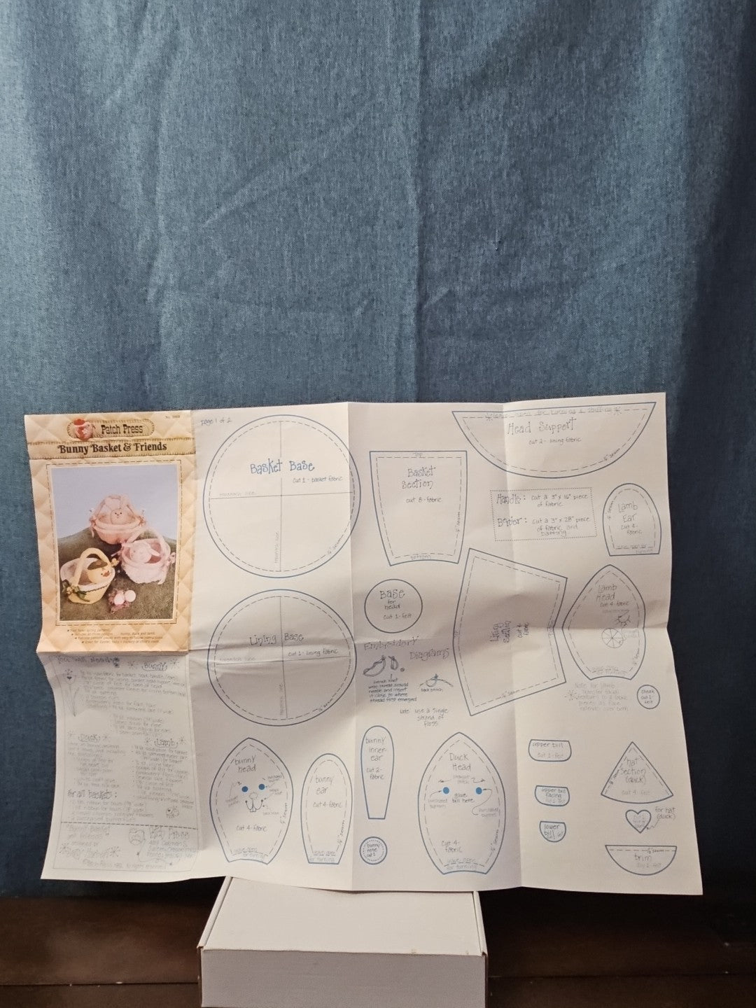 Vintage 1982 Patch Press Pattern 356B| Bunny Basket & Friends