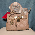 Studio Badgley Mischka Quilted Mini Tote Taupe Vegan Leather NWT