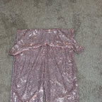 Rose Gold Sequin Off Shoulder Party Jumpsuit Romper  XL