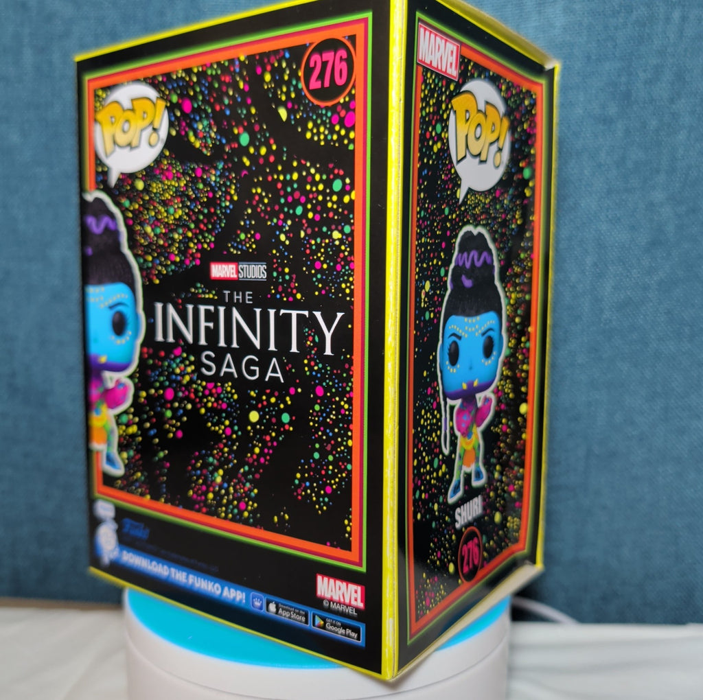 Funko Pop Marvel Shuri Blacklight Target Exclusive #276 in Box with Protector