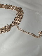 Gold Tone Wide Link Mesh Choker Necklace Y2K Retro Glam NWT