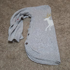 Hatley Girls Reindeer Knit Dress Size 10 Holiday Winter Sparkly Grey