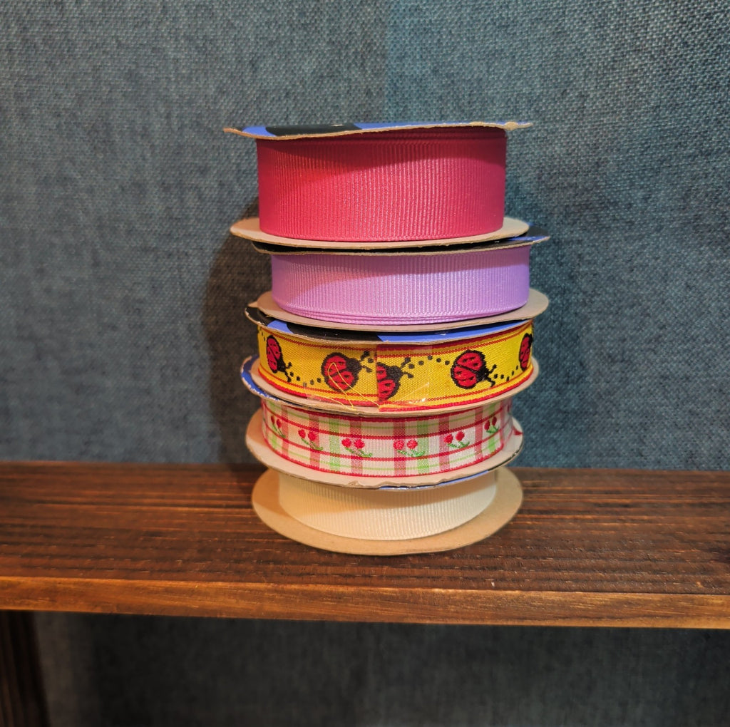 Offray Ribbon Lot 5 Ladybug Cherry Solid Spring Craft Destash