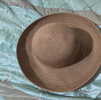 Scala Wide Brim Floppy Sun Hat Brown Acrylic Woven Packable Travel Retro