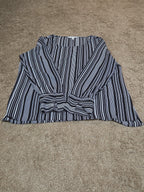 Counterparts Striped Blouse Women XL Black White Long Sleeve Top