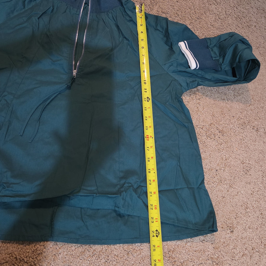 1/4 Zip Pullover Green Jacket Retro Slouchy Size S Casual Windbreaker