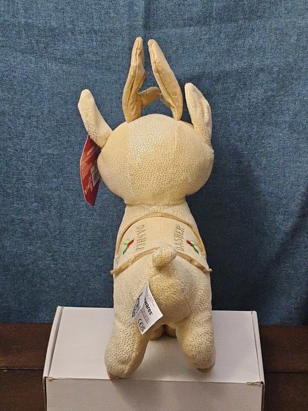 Sugar Loaf Santa’s Classic Reindeer | DASHER White Gold Sparkle Plush | Rare