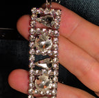 Beautiful Vintage Rhinestone Bracelet 7” w/Safety Chain   403J