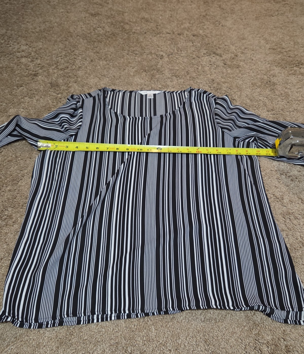 Counterparts Striped Blouse Women XL Black White Long Sleeve Top
