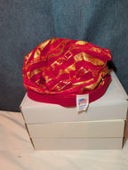 I Love Jesus Satin Hair Bonnet Sleep Cap Red Gold Glitter OS Made in USA