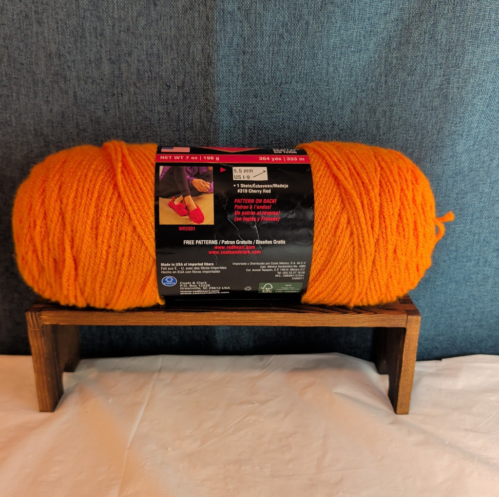 Red Heart Super Saver Pumpkin Orange Acrylic Yarn Cozy Fall NWT E300