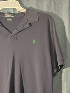 Vintage 90s Polo Ralph Lauren Shirt Men's L Navy Blue Green Pony Logo