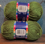 Herrschners Afghan Yarn 2 Ply Fern Green Acrylic 2 Skein Lot 0048