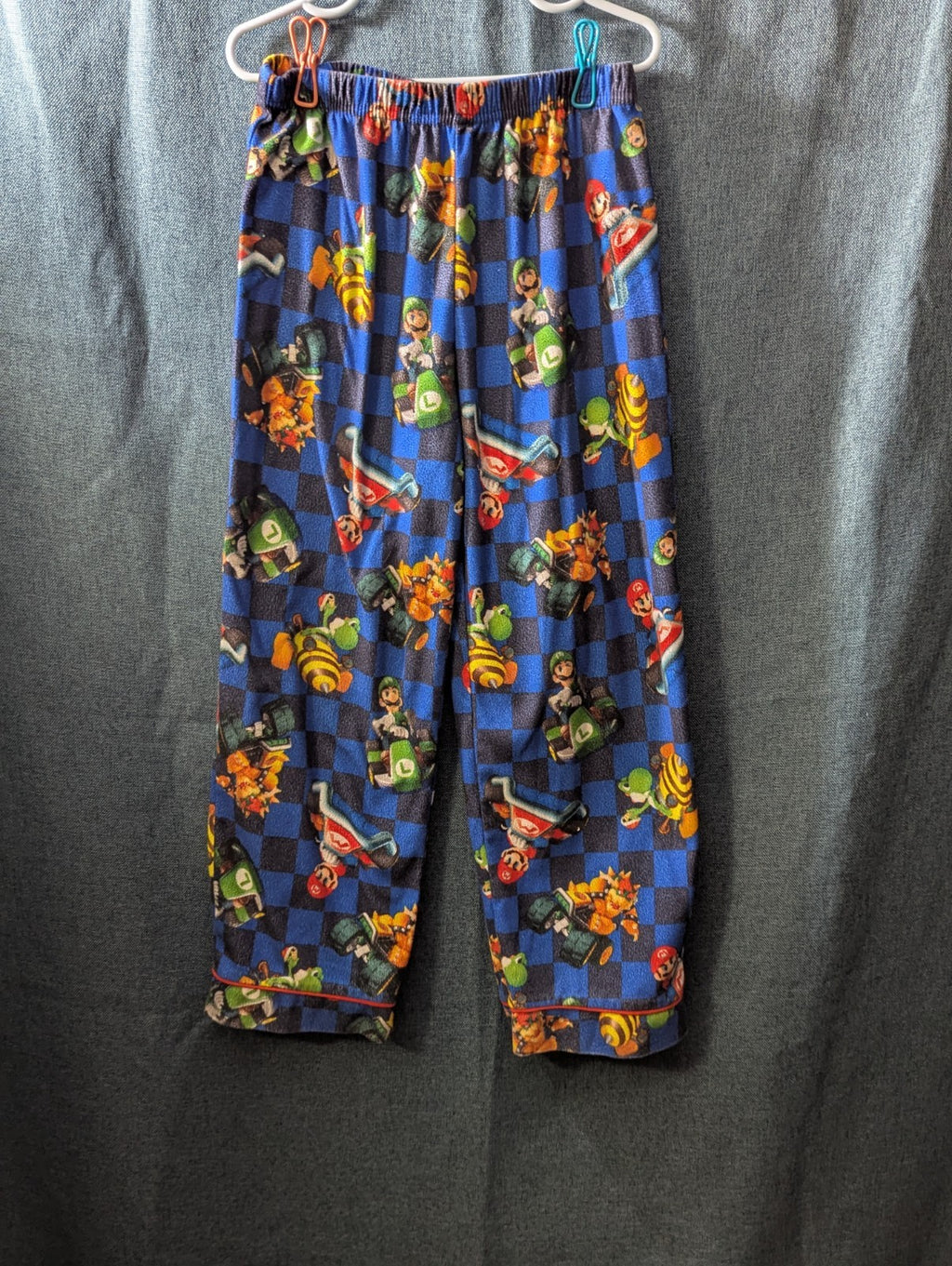 Nintendo Mario Kart Pajama Set Boys Size 6/7 Fleece Button Down 2-Piece PJs