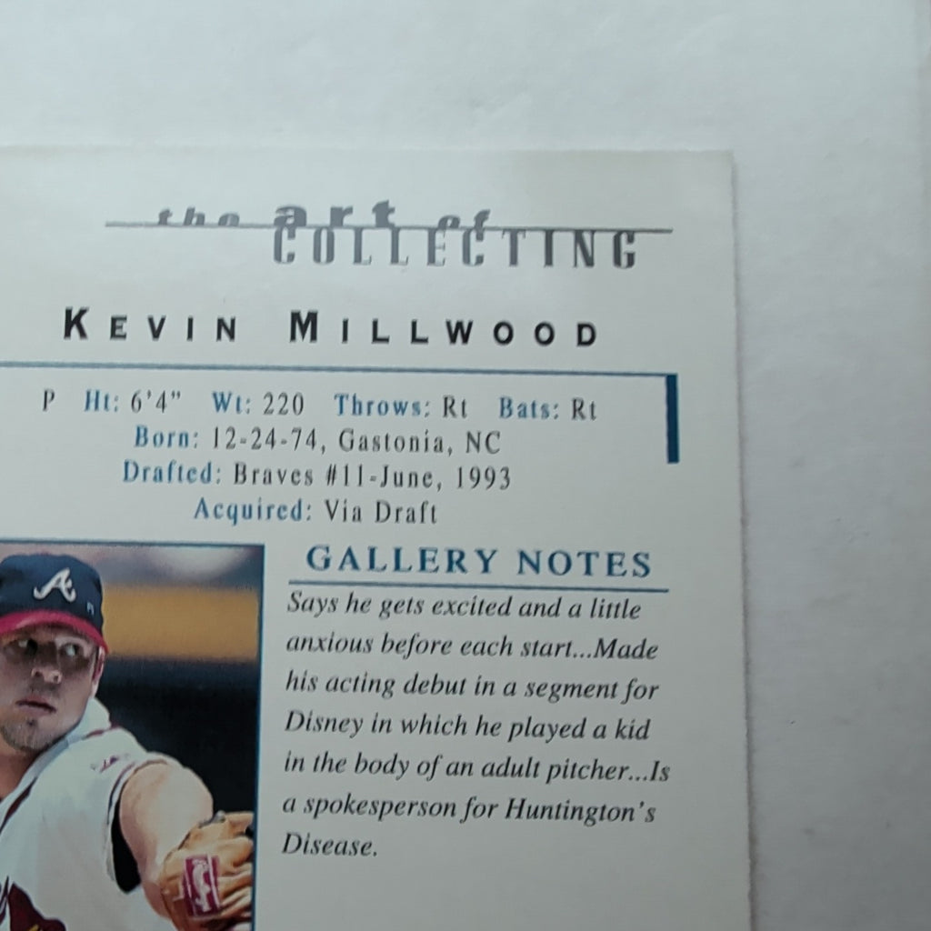2000 Topps Gallery Kevin Millwood #2 Atlanta Braves Pitcher Canvas Art