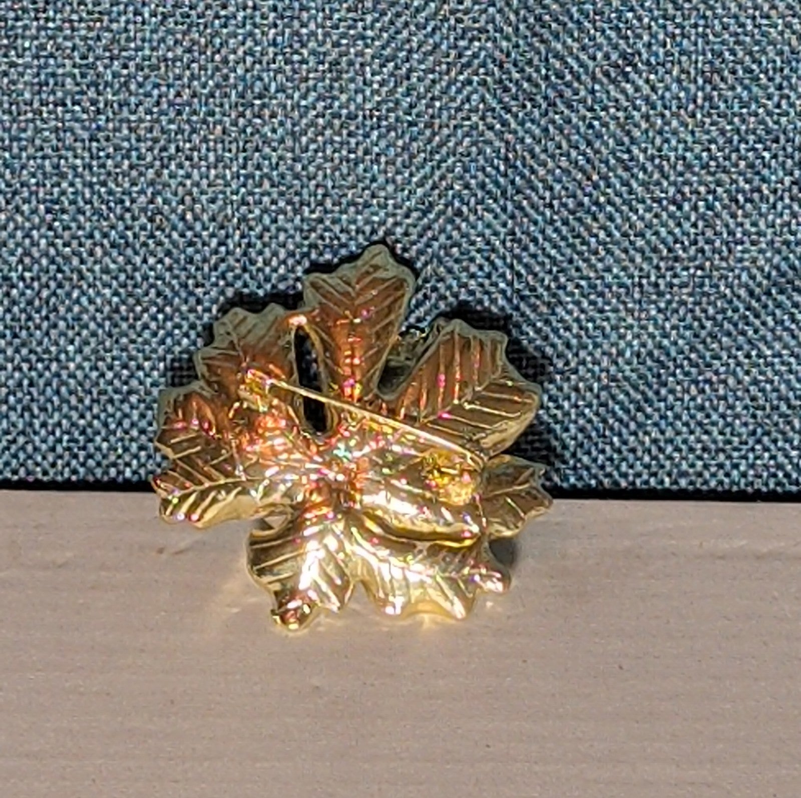 Peony Flower Brooch Pin Gold Tone Faux Pearl Enamel Coquette NWOT
