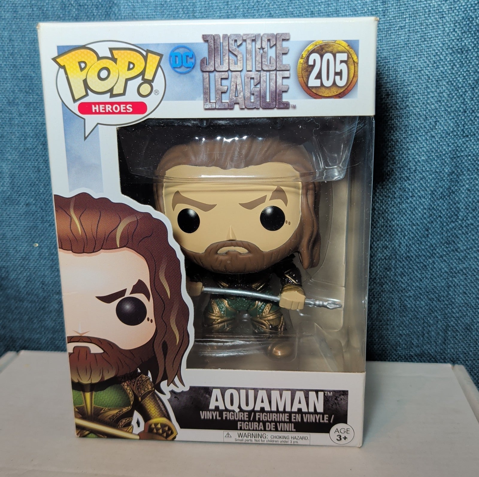 Funko POP! Heroes DC Comics Justice League Movie Aquaman #205 NIB with Protector