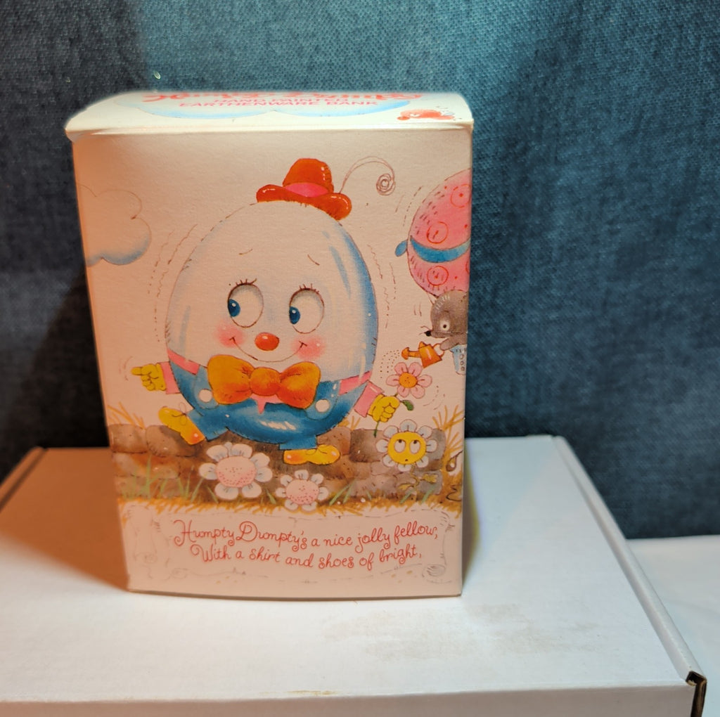 Vintage Avon Humpty Dumpty Ceramic Coin Bank 1982 Hand Painted Novelty Boxed
