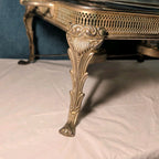 Silver Plated Double Chafer 8 Qt Buffet Server 2 Marinex Glass Pans Lion Feet