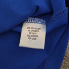 Dana Buchman Draped Neck Blue Sleeveless Top Blouse Gently Used Large