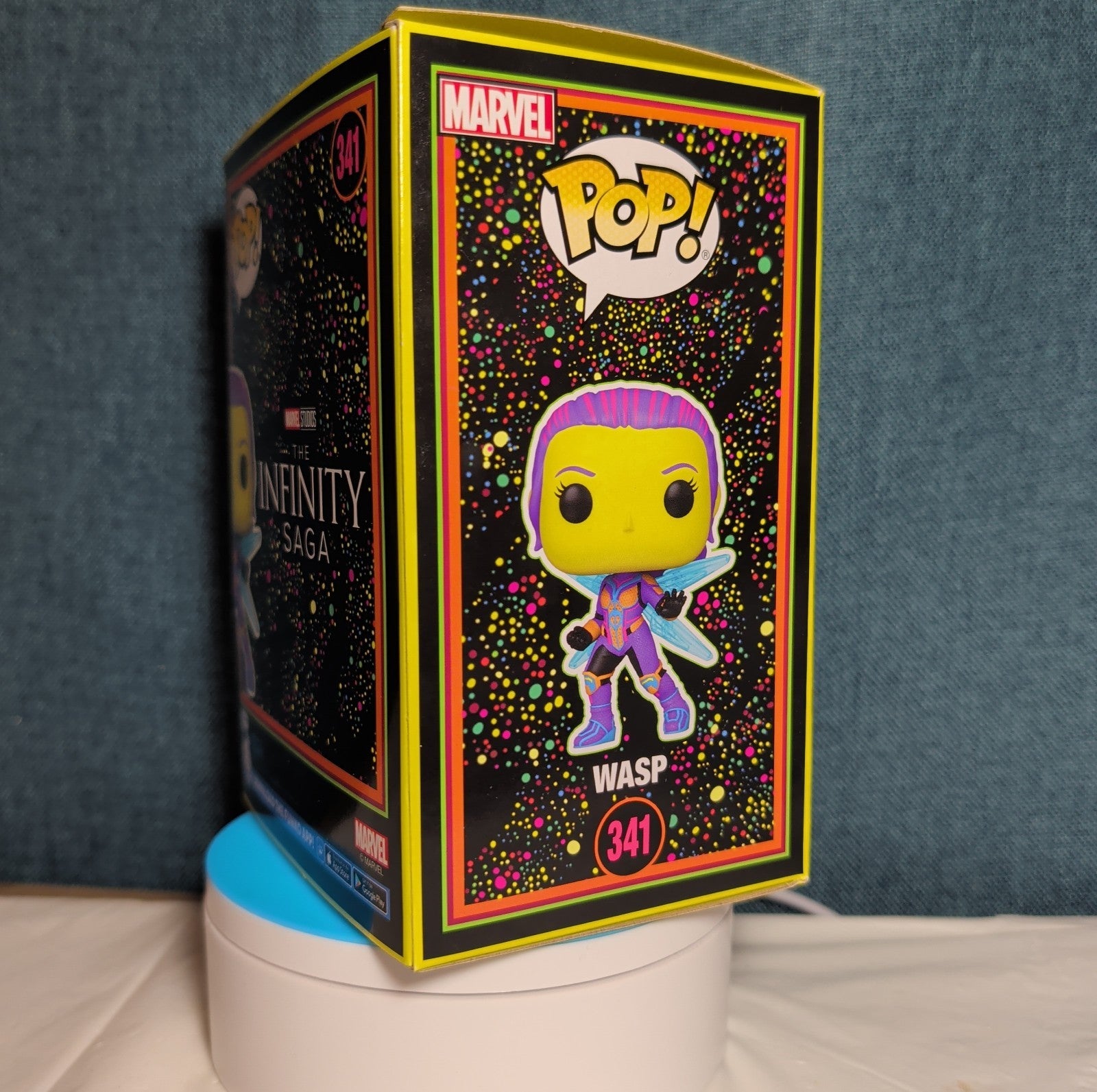 Funko Pop Marvel Infinity Saga Blacklight Wasp 341 Target Exclusive in Protector
