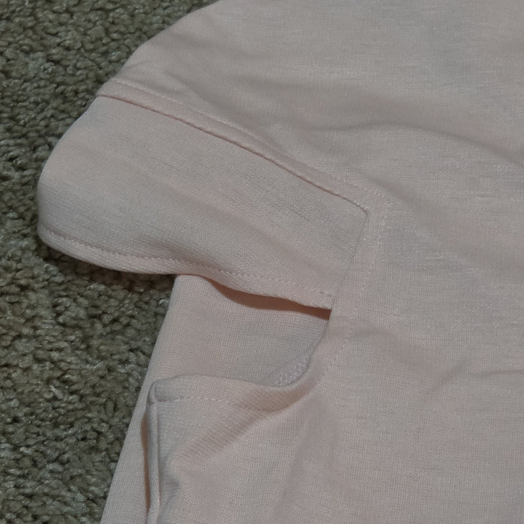 Blush Pink Midi Dress Full Zip Cutout Short Sleeve Bodycon XXL