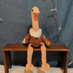 TY Beanie Baby Stretch Ostrich Plush PE Pellets 1997 Vintage With Heart Protect