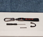 Genuine Leather GMC Car Keychain Set | Black Metal Key Ring Screwdriver Included