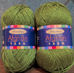 Herrschners Afghan Yarn 2 Ply Fern Green Acrylic 2 Skein Lot 0048
