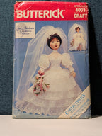 Vintage Butterick 4003 Pattern 1986 22" Sof-Porcelain Bride Doll & Gown UNCUT