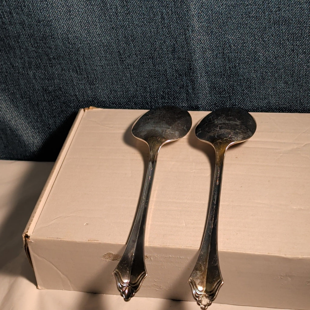4 Pc ONEIDA Community ROYAL FLUTE Serving Set | Kenwood Meat Fork Spoons MCM