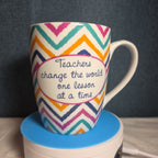 Mud Pie Francesca's Teacher Quote Mug Colorful Chevron 2012