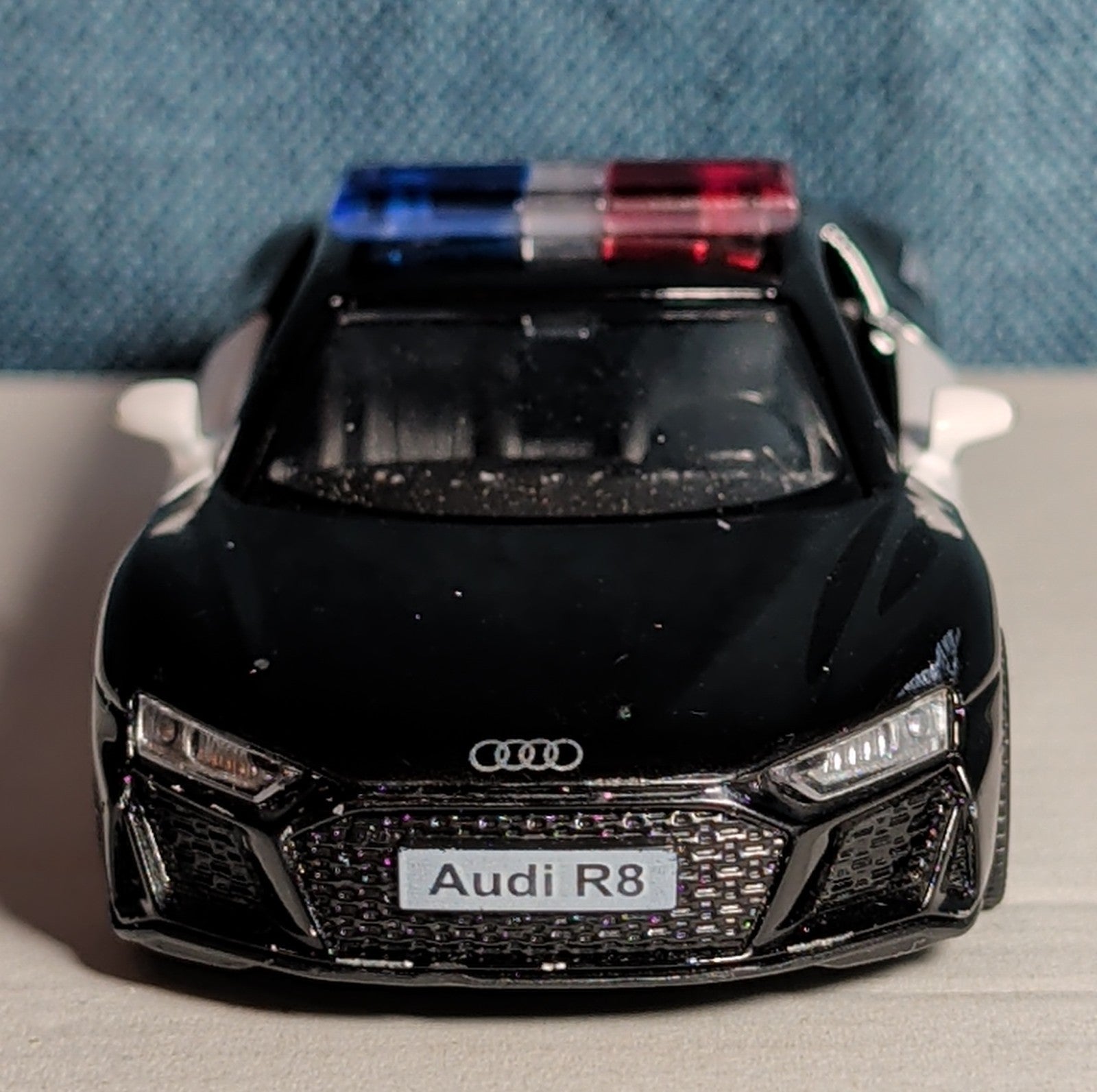 RMZ City Audi R8 Police Car 1/36 Diecast Pull Back Opening Doors PreOwned
