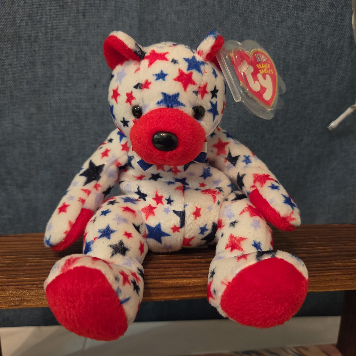 Ty Beanie Baby Red Patriotic Star Bear Plush 2003