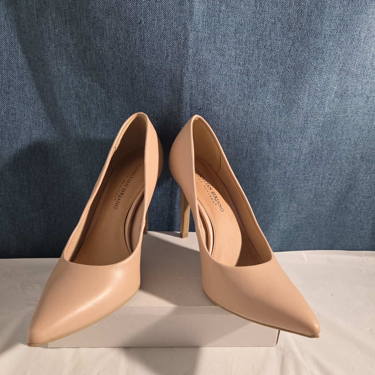 Christian Siriano Nude Heels Pumps 8.5 Pointed Toe Dress Casual Used