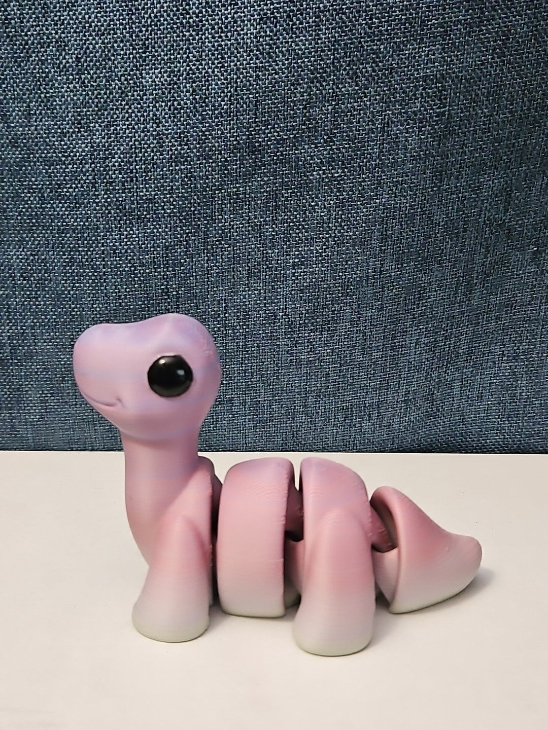 Mini Articulated Brontosaurus Fidget Toy | 3D Printed Dinosaur | Pink Purple