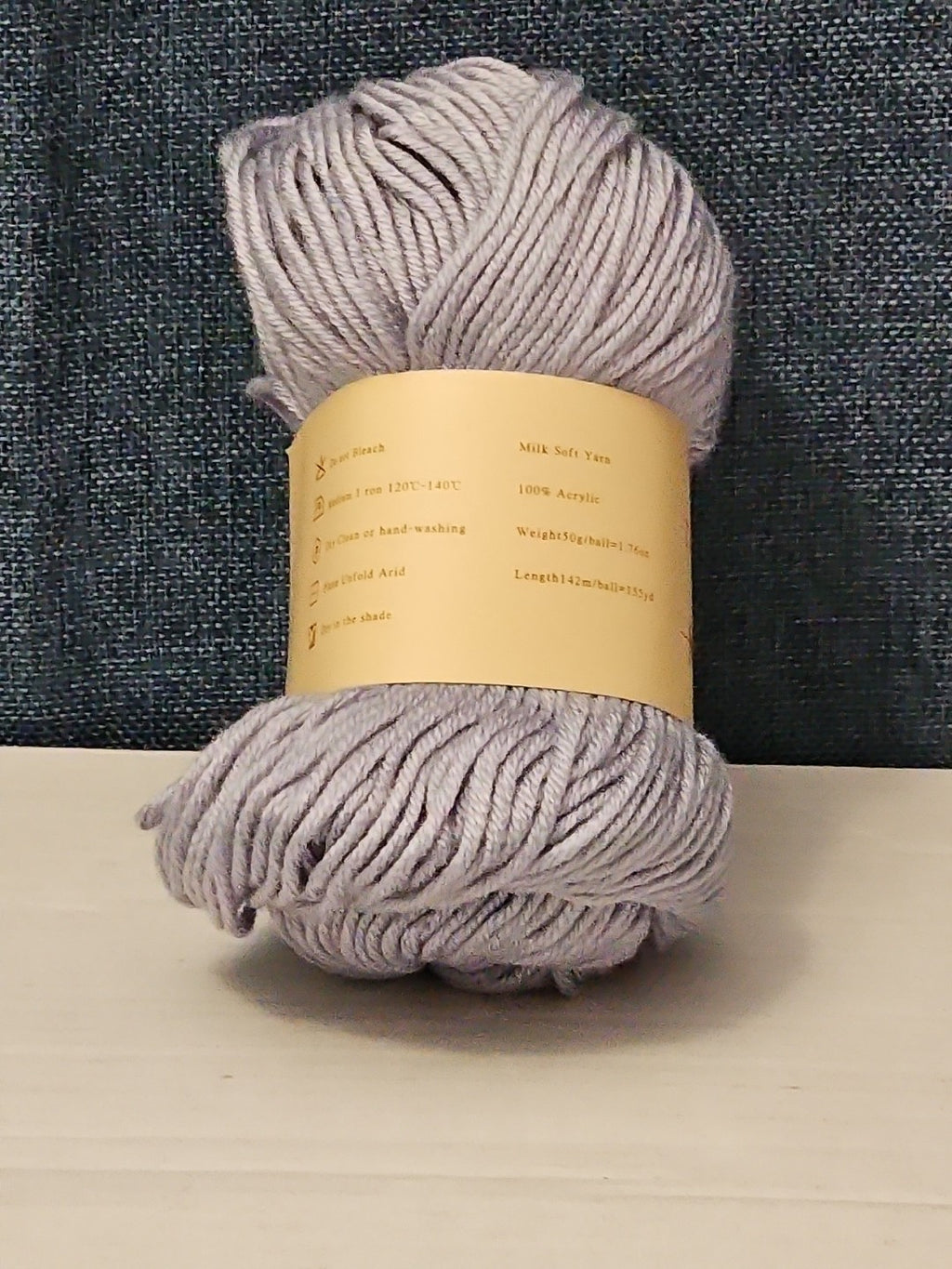 ThinkThings Milk Cotton Yarn | Soft Silver Grey 50g Skein Anti-Pilling