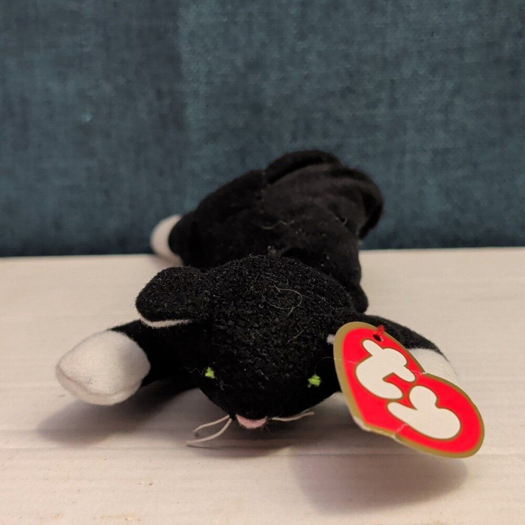 Ty Teenie Beanie Baby Zip Black Cat McDonald's Vintage #10 TAG CREASE/RIP