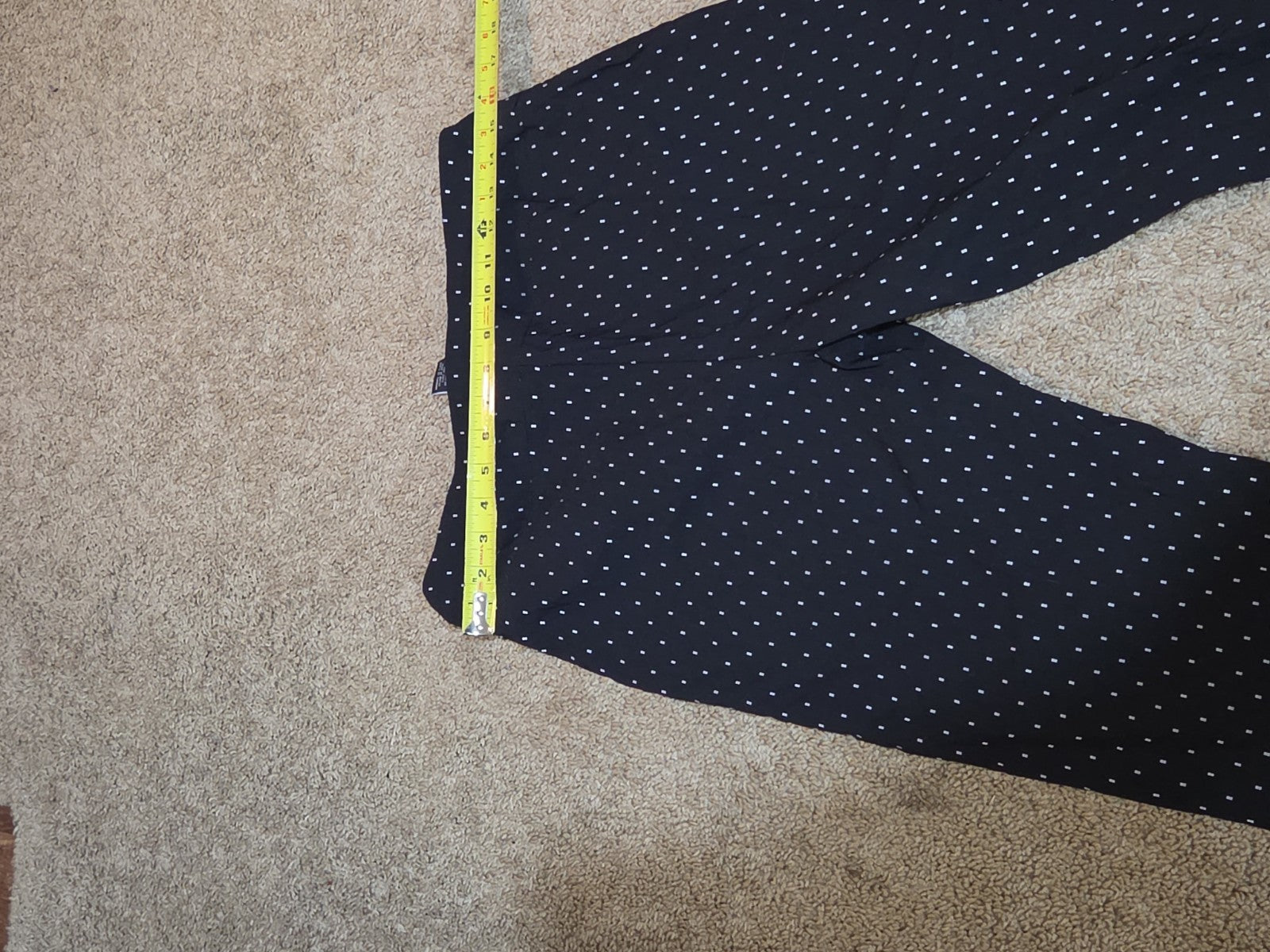 Zac & Rachel Pants 12 Black White Polka Dot Pull On Stretch