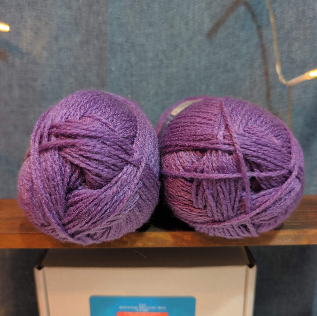 Herrschners Afghan Yarn 2 Ply Grape Purple Acrylic 2 Skein Lot