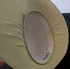 Carissimo Green Striped Wide Brim Church Derby Hat Bow Ribbon Vintage