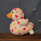 Way To Celebrate Duck Plush Heart Print Pastel Kawaii