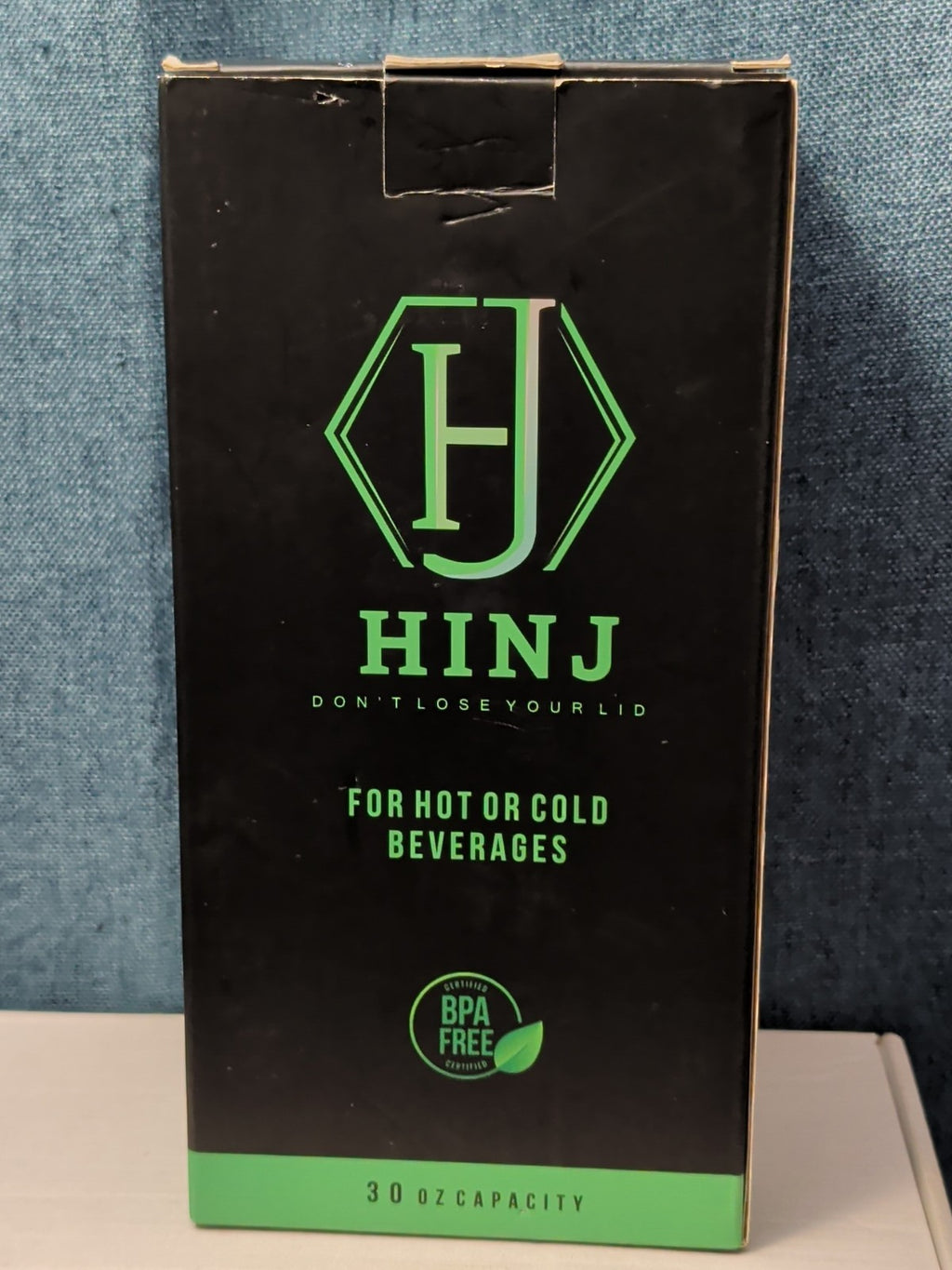 NEW HINJ 30oz Insulated Travel Tumbler Blue | Permanent Lid Stainless Steel