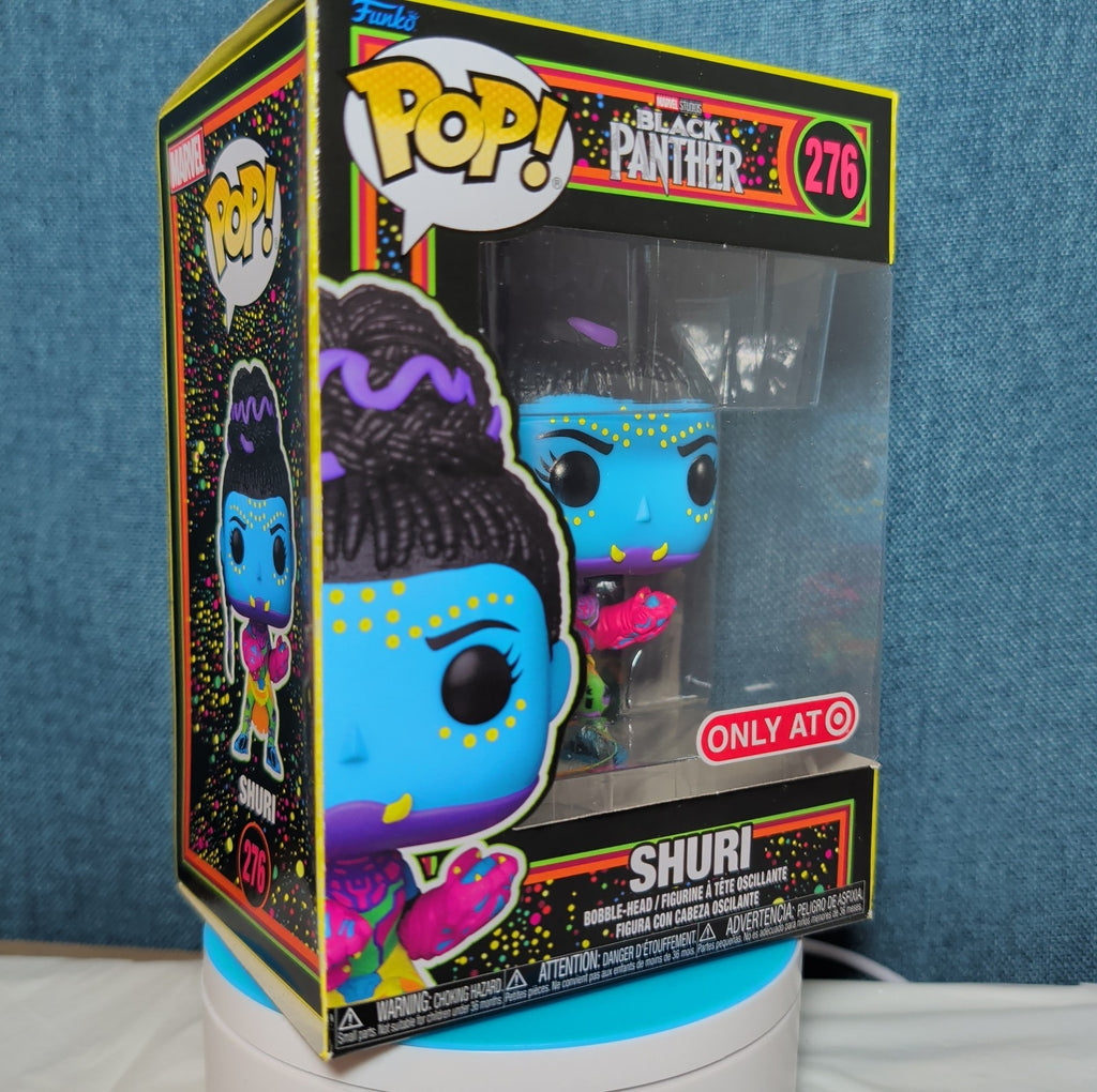 Funko Pop Marvel Shuri Blacklight Target Exclusive #276 in Box with Protector