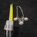 Silver Tone Chunky Crystal Bib Statement Necklace