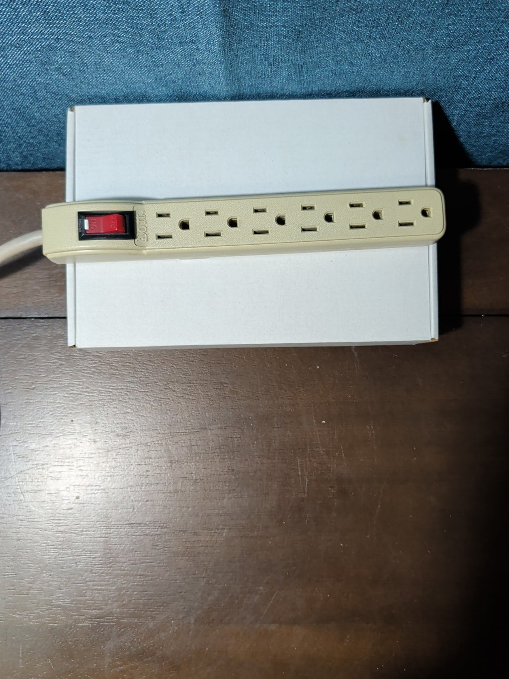 6-Outlet Power Strip Surge Protector 4 Ft Cord 15A Circuit Breaker Switch White